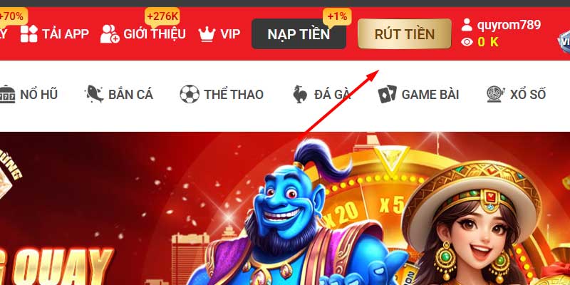 Hướng Dẫn Rút Tiền MM88 Nhanh Chóng An Toàn 8 Nhấn vào mục rút tiền MM88